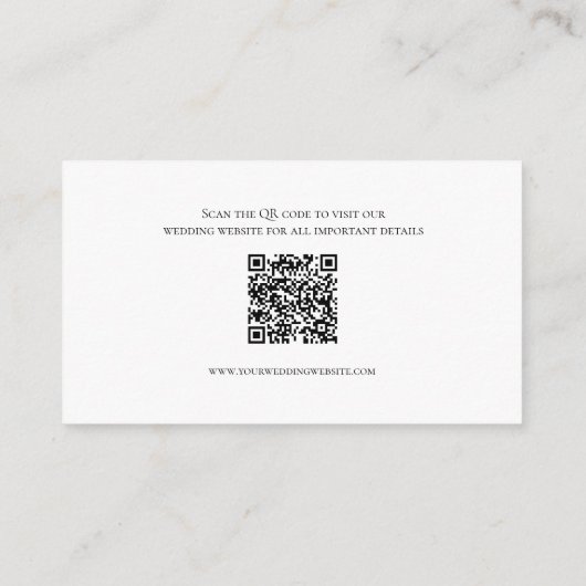 Roze Rose Floral QR Code Weddenschap Details Informatiekaartje (Achterkant)