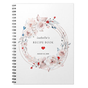 Roze Rose Floral Recipe Book Notitieboek