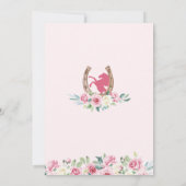 Roze Rose Floral Westerne Boots Charro Quinceanera Kaart (Achterkant)