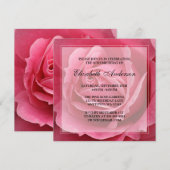 Roze Rose Flower 80th Birthday Party Kaart (Voorkant / Achterkant)