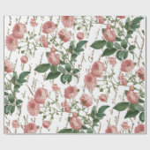 Roze Rose Frans Script Gouden Tekst Cadeaupapier (Vlak)