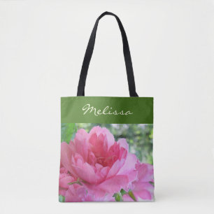 Roze Rose Garden Flower Floral Canvas tas