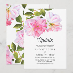 Roze Rose Garden Postponed Wedding Update Kaart