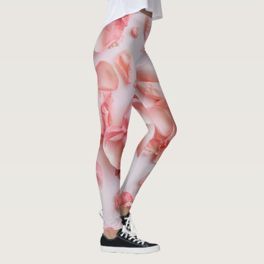 Roze Rose Gedrukte Leggings (Rechts)