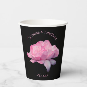 Roze Rose Gepersonaliseerde Bruid Papieren Bekers