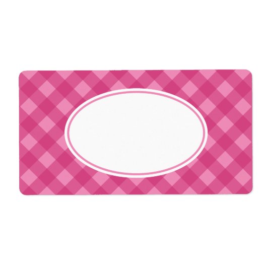 Roze Rose Gingham Labels (Voorkant)