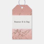 Roze Rose Glam Glitter Bruiloft Cadeaulabel (Voorkant)