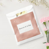 Roze Rose Glam Kant Bruiloft Bedankzakje (Gezegeld)