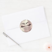 Roze Rose Glitter Blush Lashes Makeup Cleaner Ronde Sticker (Envelop)