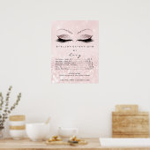Roze Rose Glitter Makeup Eyes Lashes Prijzen Poster (Keuken)