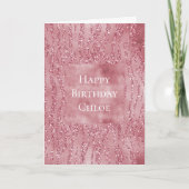 Roze Rose Glitter Zebra Animal Kaart (Voorkant)