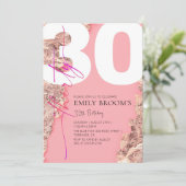 Roze Rose Gold 30e verjaardagsfeestje Kaart (Staand voorkant)