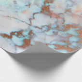 Roze Rose Gold Abstract marmer Penseel penseel Cadeaupapier (Hoek)