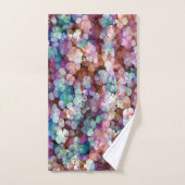 Roze Rose Gold Blauwgroen Mosaic Millefiori Flower Bad Handdoek (Handdoek)