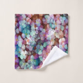 Roze Rose Gold Blauwgroen Mosaic Millefiori Flower Bad Handdoek (Wasdoekje)