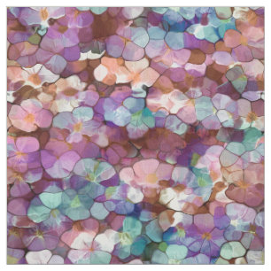 Roze Rose Gold Blauwgroen Mosaic Millefiori Flower Stof