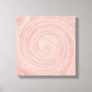 Roze Rose Gold Blush Abstracte cirkels Spirale Canvas Afdruk