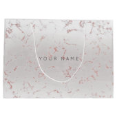 Roze Rose Gold Blush Marble Metallic Graft Grey Groot Cadeauzakje (Achterkant)