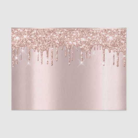 Roze Rose Gold Blush Metallic Spark Glitter Tissuepapier (Voorkant)