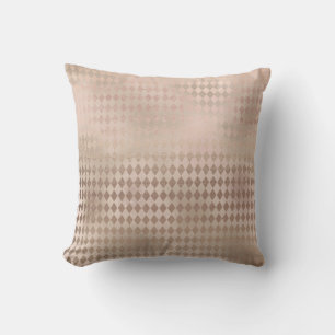 Roze Rose Gold Blush Powde Grungy Diamond Geometri Kussen