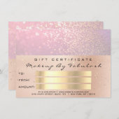 Roze Rose Gold Confetti QR Code Logo Beauty Studio (Voorkant / Achterkant)