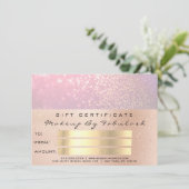 Roze Rose Gold Confetti QR Code Logo Beauty Studio (Staand voorkant)