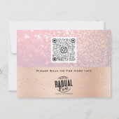 Roze Rose Gold Confetti QR Code Logo Beauty Studio (Achterkant)