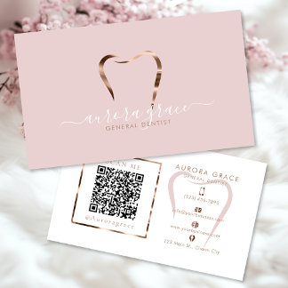 Roze Rose Gold Dental Elegance Visitekaartje