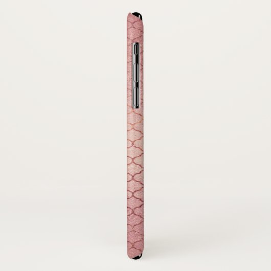 Roze Rose Gold Elegant Patroon Monogram Case-Mate iPhone Case (Achterkant/links)