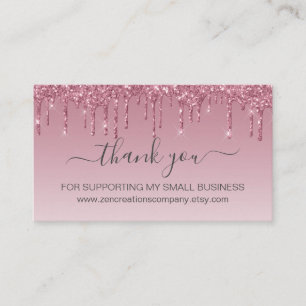 Roze Rose Gold Faux Glitter Loyaliteit Visitekaartje