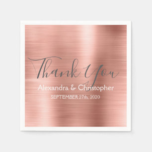 Roze Rose Gold Foil Weddenschap Hartelijk dank Servetten