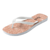 Roze Rose Gold Glitter Bride Wedding Teenslippers (Schuin)