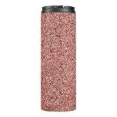 Roze Rose Gold Glitter Chic Monogram Naam Thermosbeker (Achterkant)