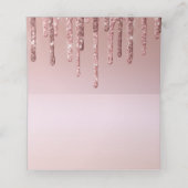 Roze Rose Gold Glitter Drip Elegant Gepersonalisee (Binnenkant ongevouwen)