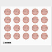Roze Rose Gold Glitter en Sparkle Dank U Ronde Sticker (Vel)