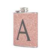 Roze Rose Gold Glitter en Sparkle Monogram Heupfles (Links)