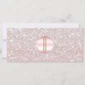 Roze Rose Gold Glitter Monogram Cadeaubon (Voorkant)