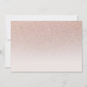Roze Rose Gold Glitter ombre Gradua Party Kaart (Achterkant)
