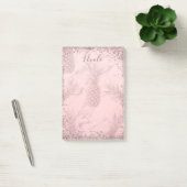 Roze Rose Gold Glitter Pineappel Tropische afbeeld Post-it® Notes (Kantoor)