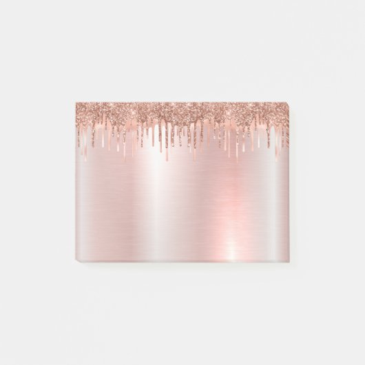 Roze Rose Gold Glitter Post-it® notes (Voorkant)