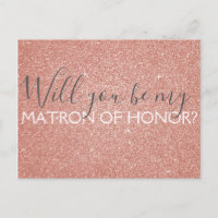 Roze Rose Gold Glitter & Sparkle Matron of Honor