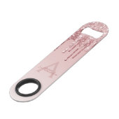 Roze Rose Gold Glitter & Sparkle Monogram Speed Flessenopener (Voorkant Gekanteld)