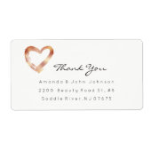 Roze Rose Gold Heart Blush White Custom Hartelijk  Etiket (Voorkant)