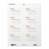 Roze Rose Gold Heart Blush White Custom Hartelijk  Etiket (Full Sheet)
