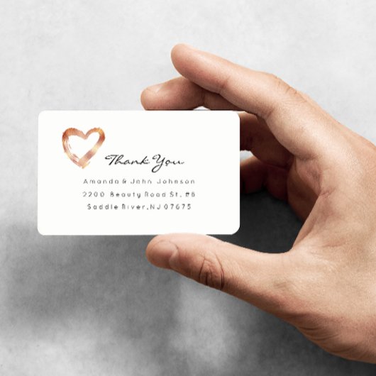 Roze Rose Gold Heart Blush White Custom Hartelijk  Etiket