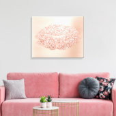 Roze Rose Gold Makeup kunstenaar Gold Kiss Lips Canvas Afdruk (Insitu (Woonkamer))