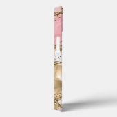 Roze Rose Gold Marble Glitter Agate Personeelsform Case-Mate iPhone Case (Achterkant / Rechts)