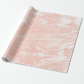 Roze Rose Gold Marble Molten Pastel Shiny Girly Cadeaupapier (Uitgerold)