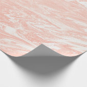 Roze Rose Gold Marble Molten Pastel Shiny Girly Cadeaupapier (Hoek)