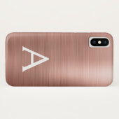 Roze Rose Gold Metaal Elegant Monogram Case-Mate iPhone Case (Achterkant (horizontaal))